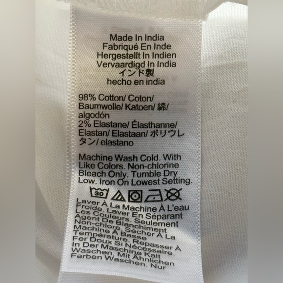 J. Crew White Short Puff Sleeve Button Down Tie Waist Top XS NWT - Picture 7 of 7